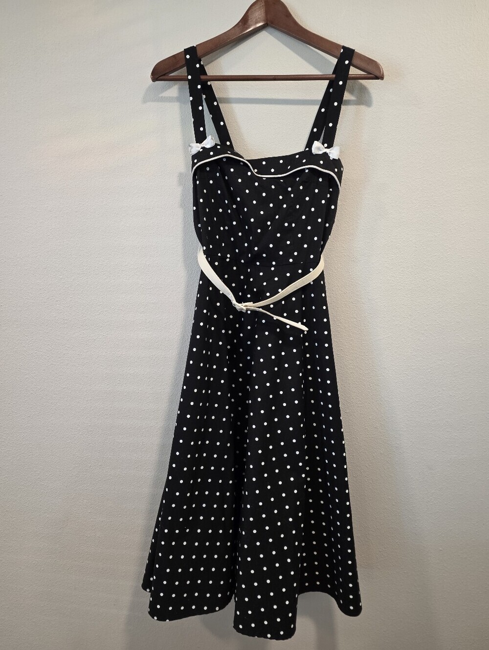 Stop Staring Black & White Polka Dot Fit and Flare Midi Dress